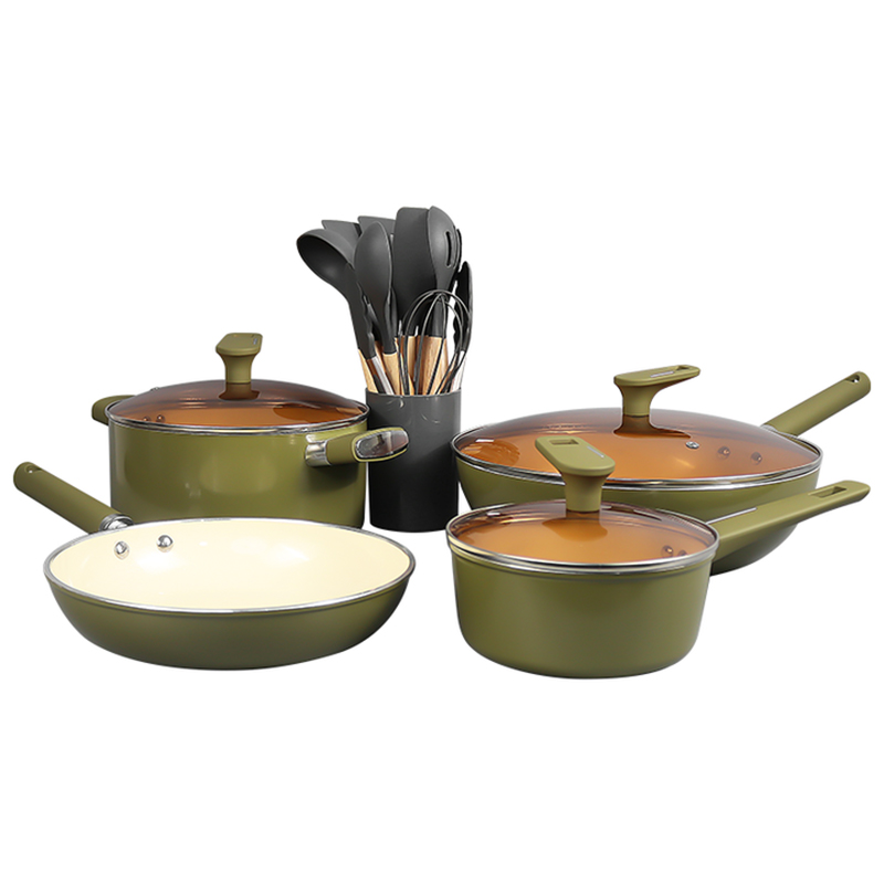 Inducción de aluminio juego de utensilios de cocina antiadherentes