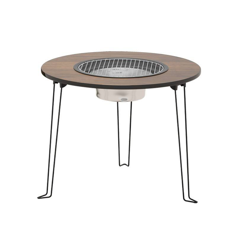 Mesa de fuego de campamento plegable redondo al aire libre