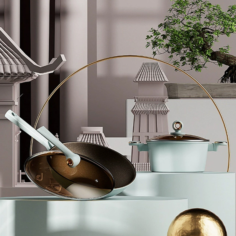 Set de cocina de cacerola de 2 piezas y sartén