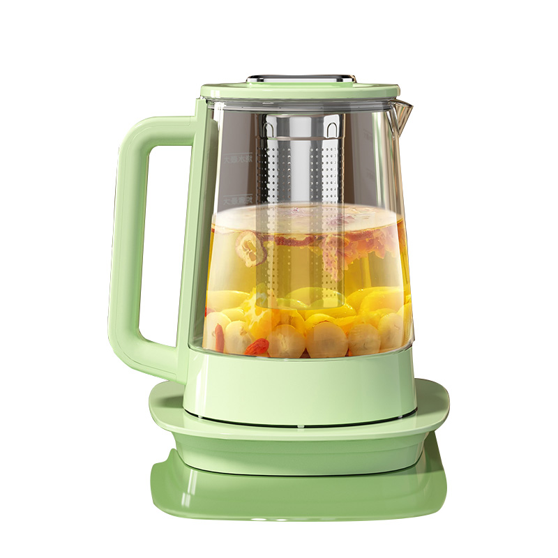 Tetera eléctrica de vidrio de titanio saludable con infusor de té